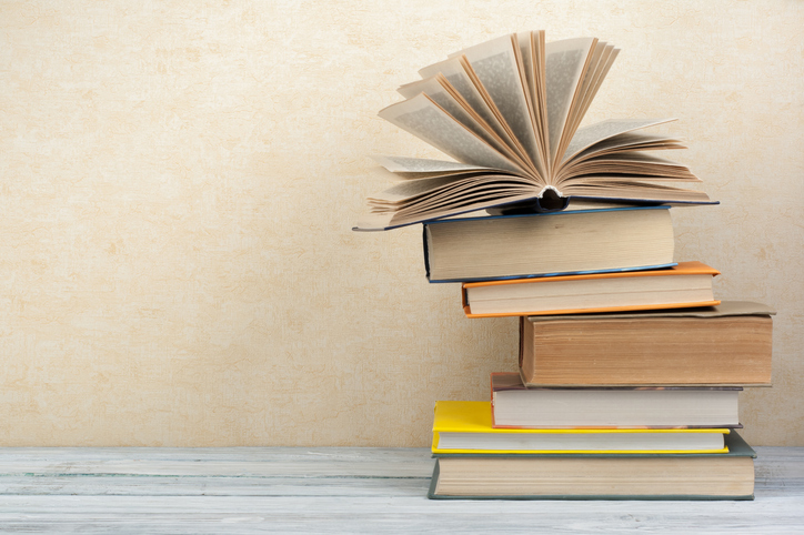 Stack of colorful books